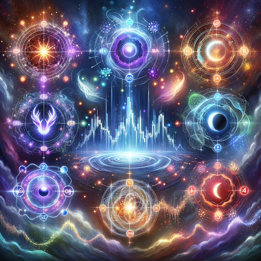 A fantasy-style ranking board with different glowing Forex indicators like RSI, MACD, and Bollinger Bands, each with unique magical powers.